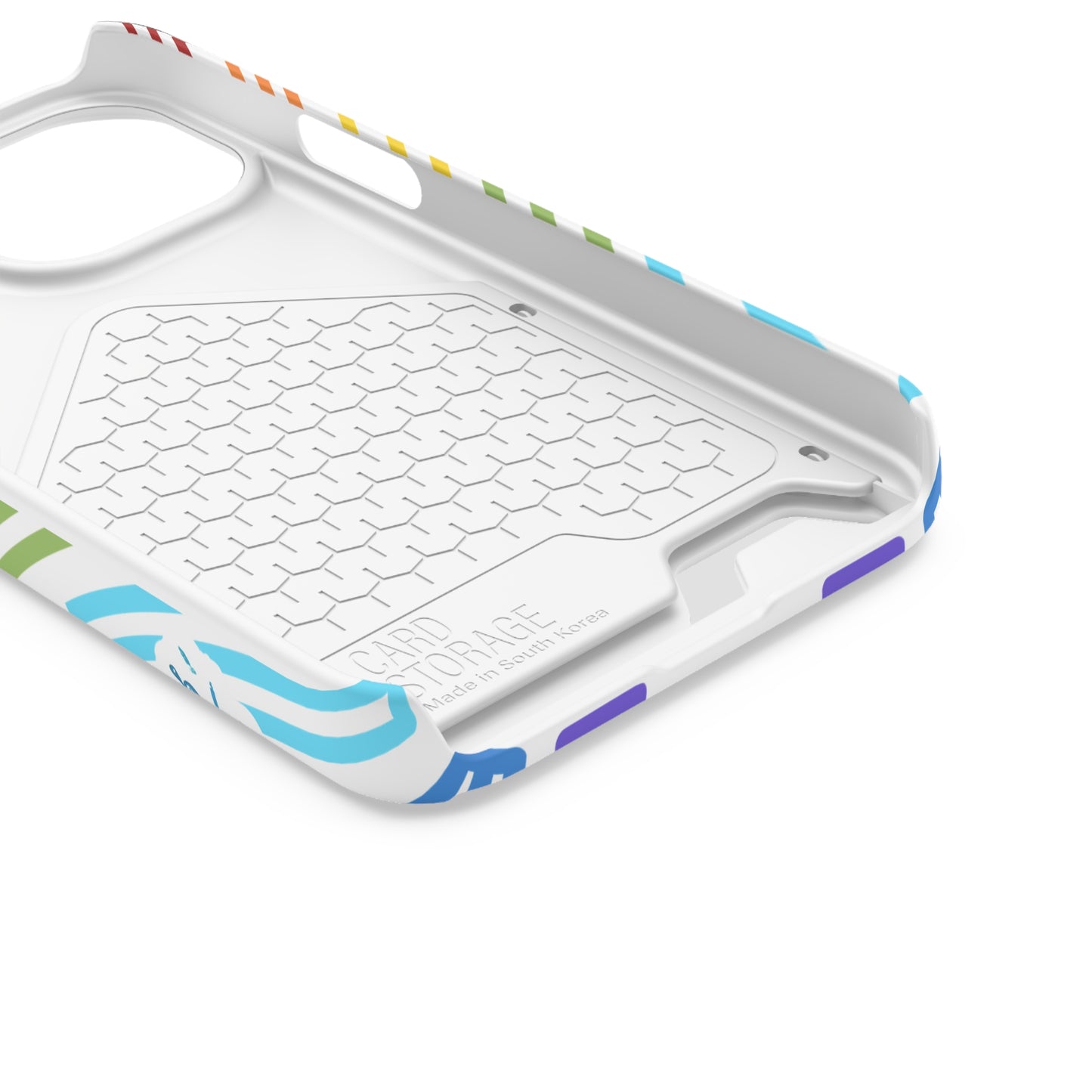 Rainbow Dolphin Phone Case with Card Holder - Fun & Functional Design