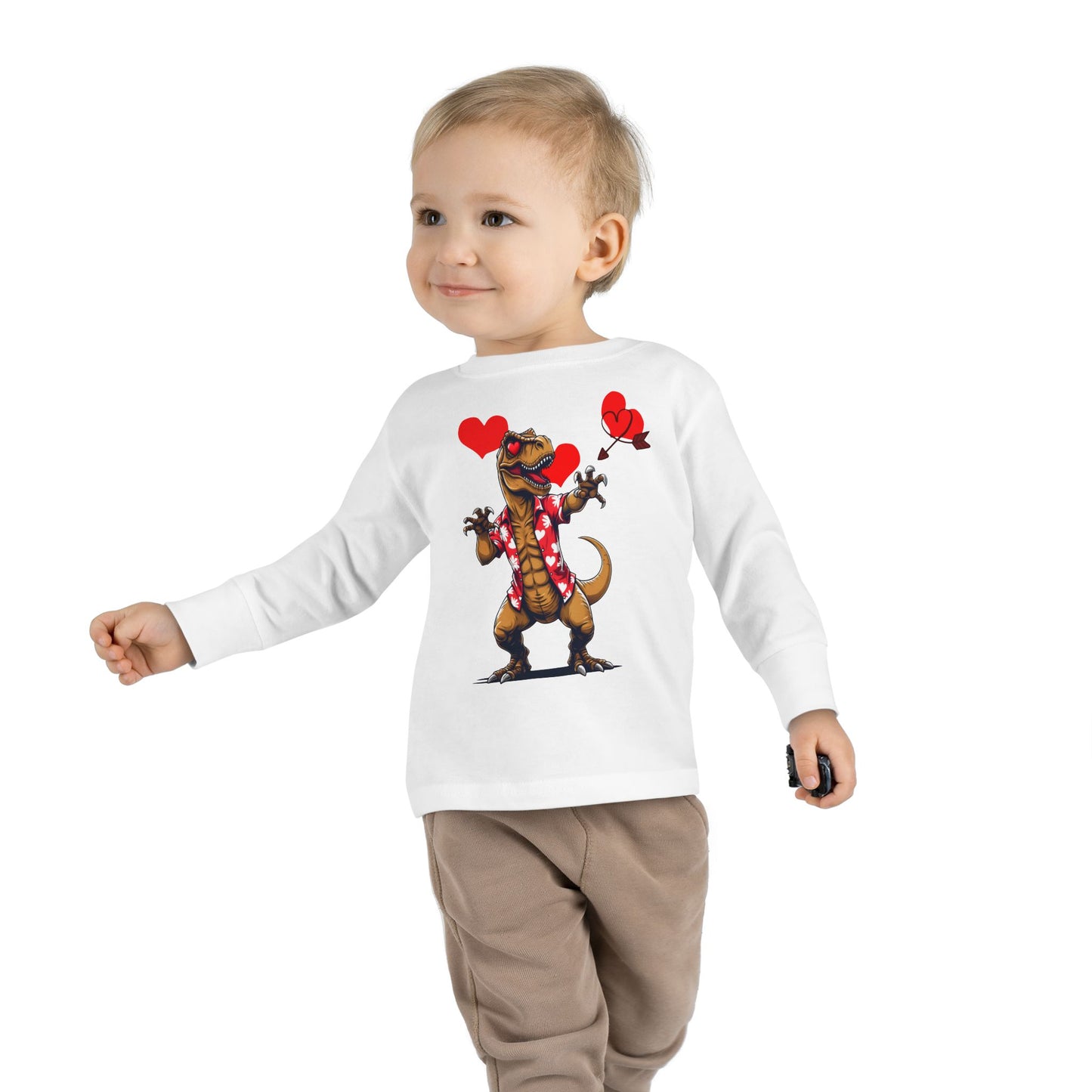 Toddler Dinosaur Valentine Long Sleeve Tee