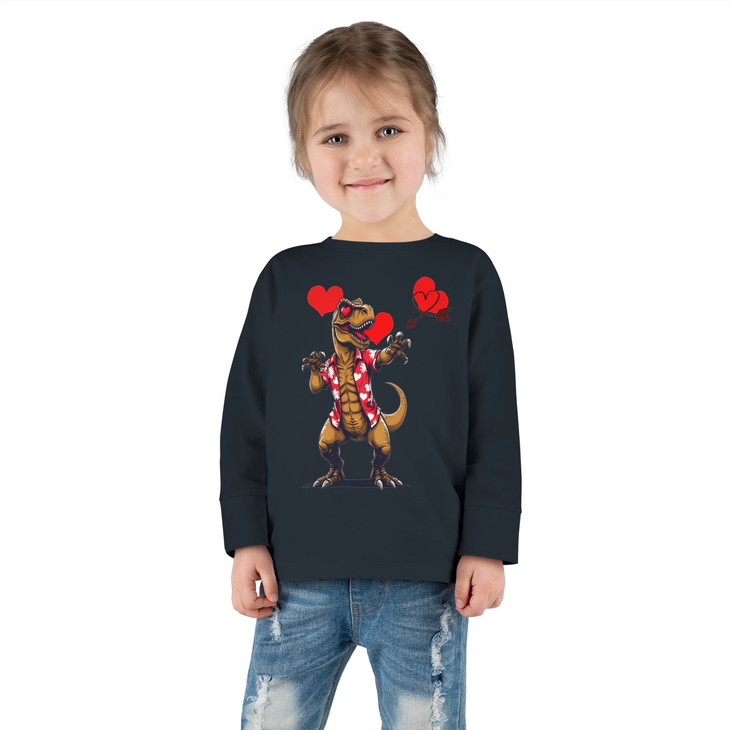 Toddler Dinosaur Valentine Long Sleeve Tee