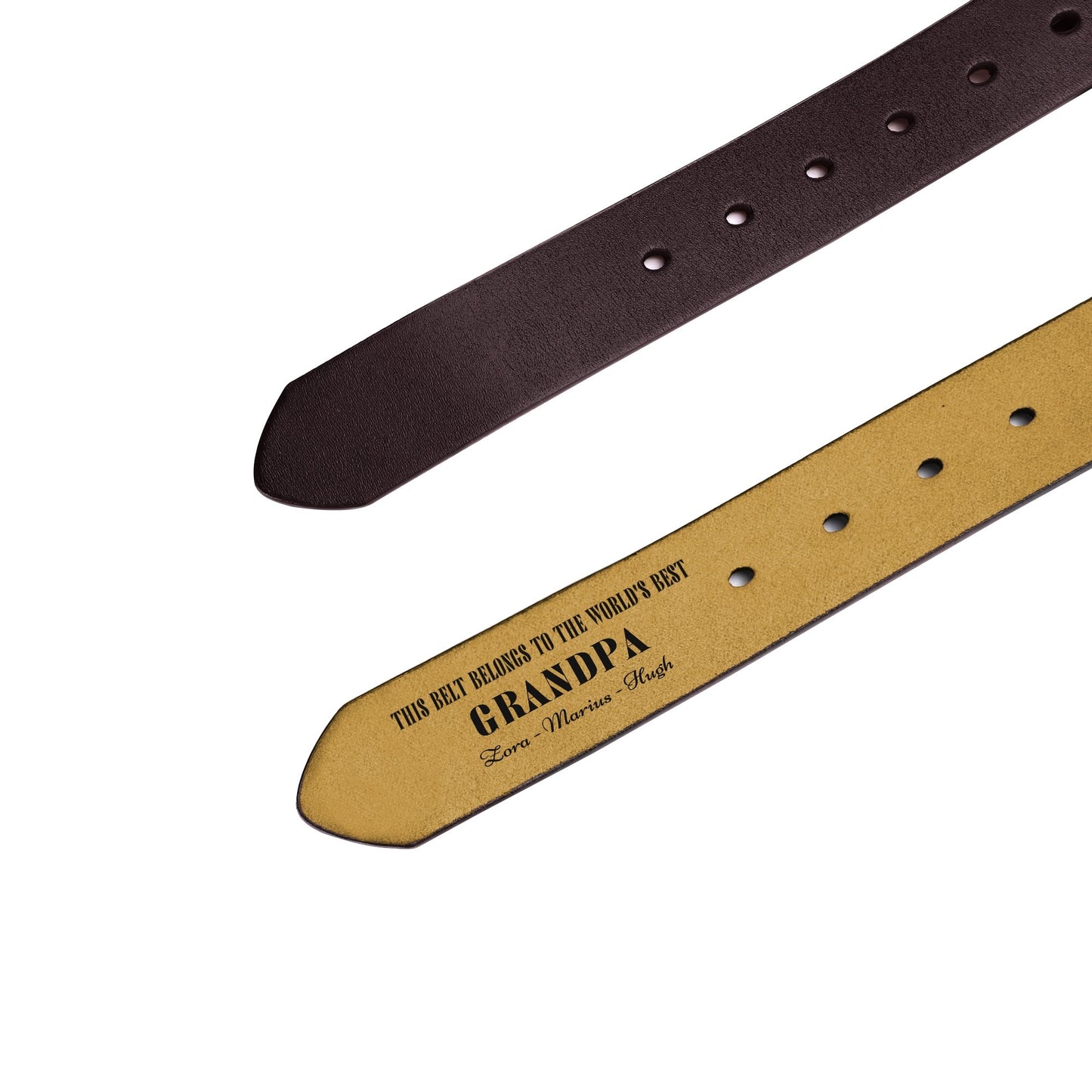 World's Best Grandpa Engraved Leather Brown Belt