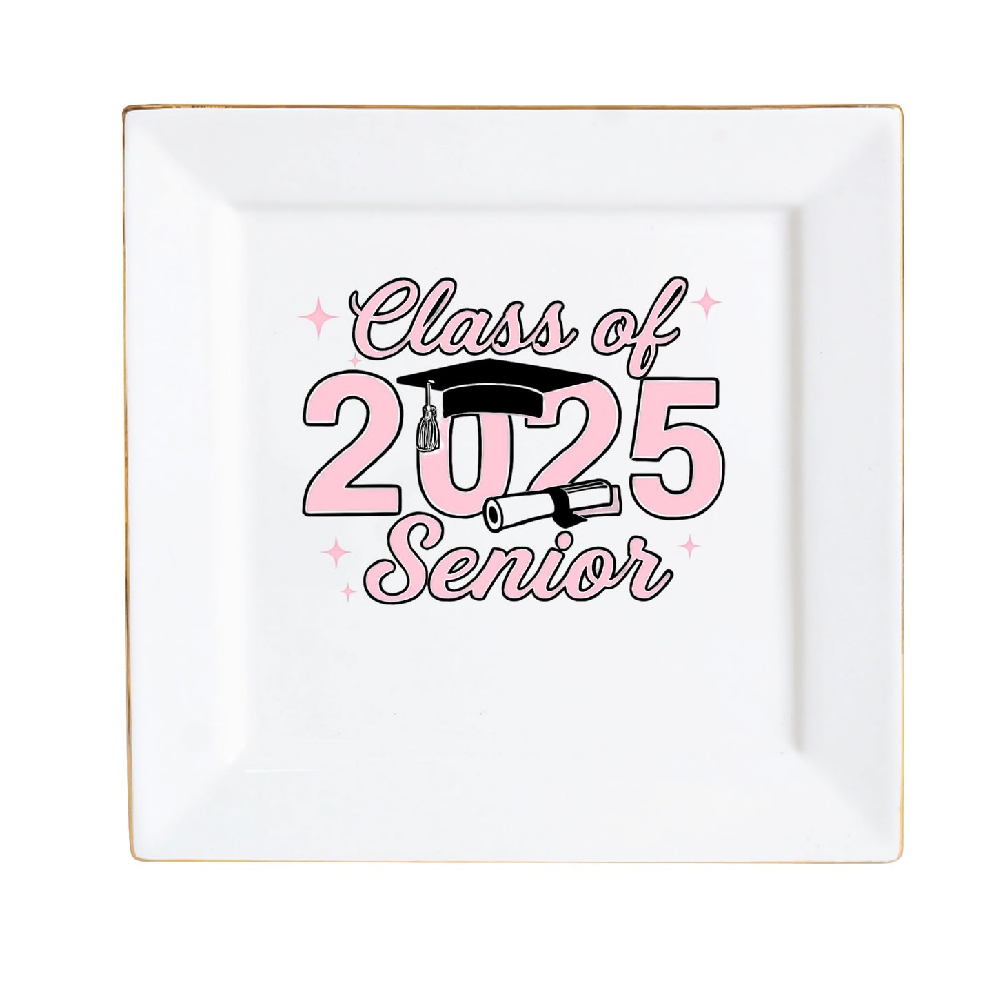 Graduate Ceramic Square Jewelry Plate 1 Pcs ,2 Pcs, 4 Pcs