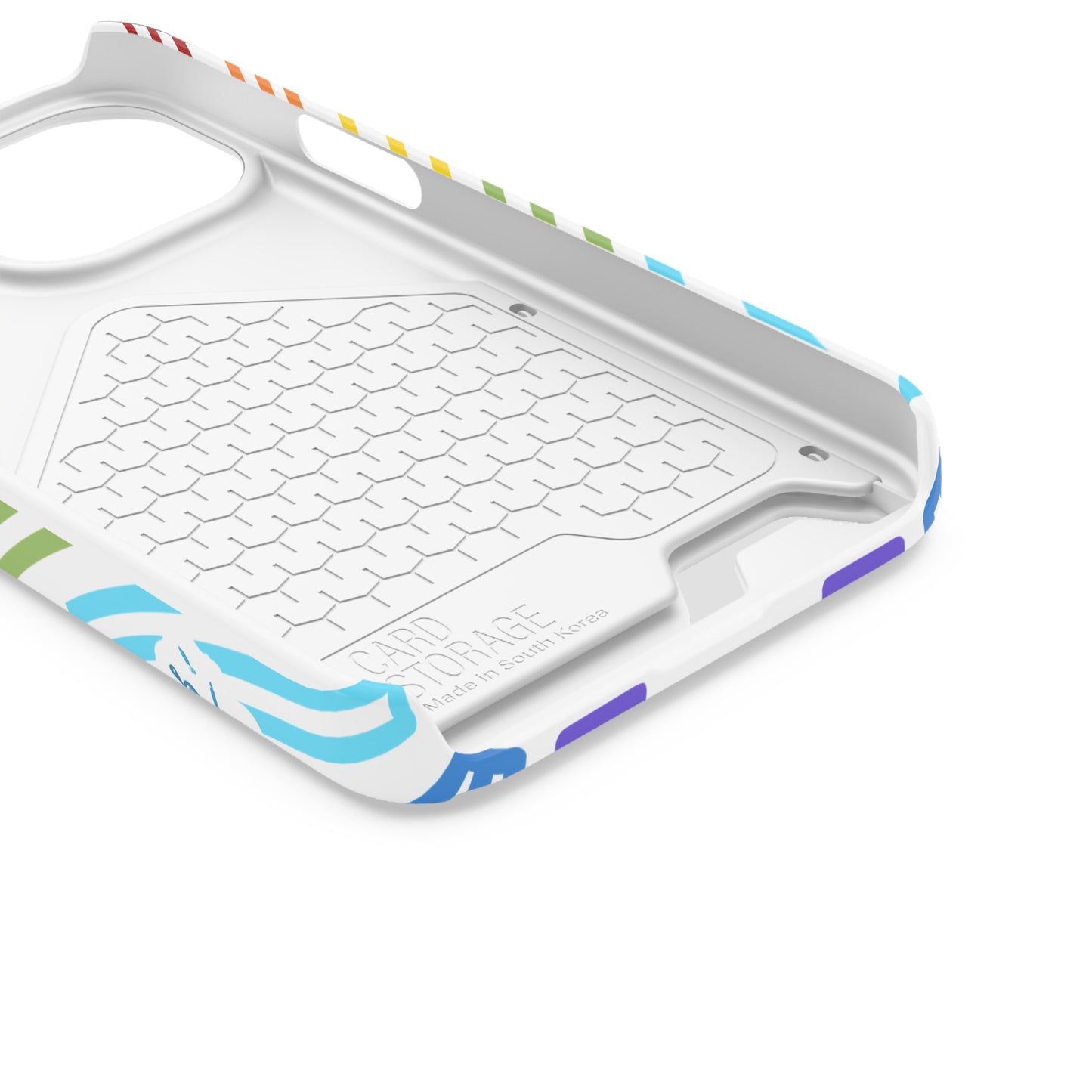 Rainbow Dolphin Phone Case with Card Holder - Fun & Functional Design