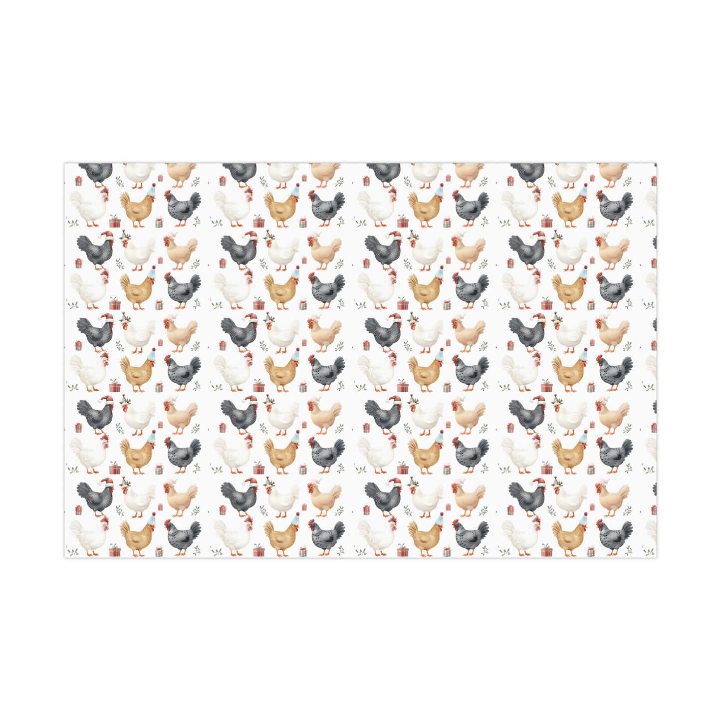 Christmas Chicken Gift Wrap Papers