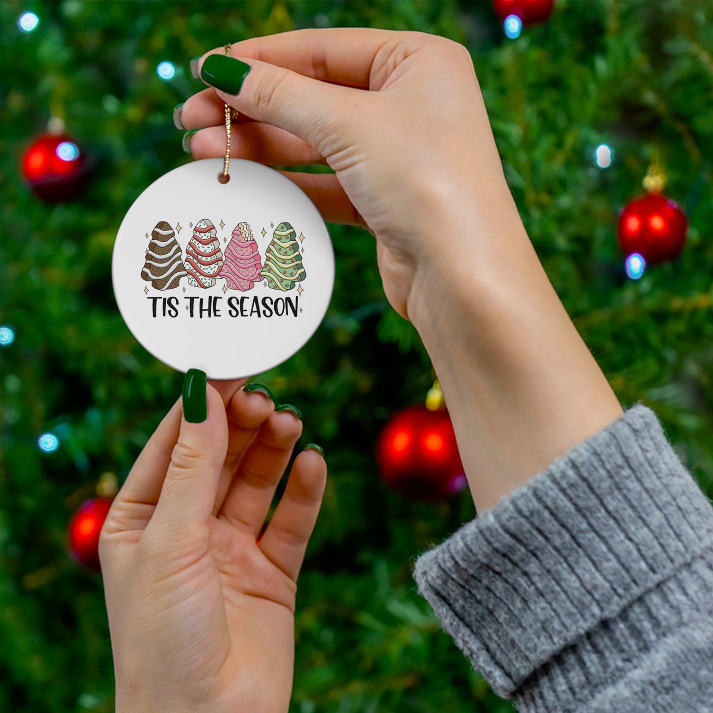 Ceramic Christmas Cake Ornament