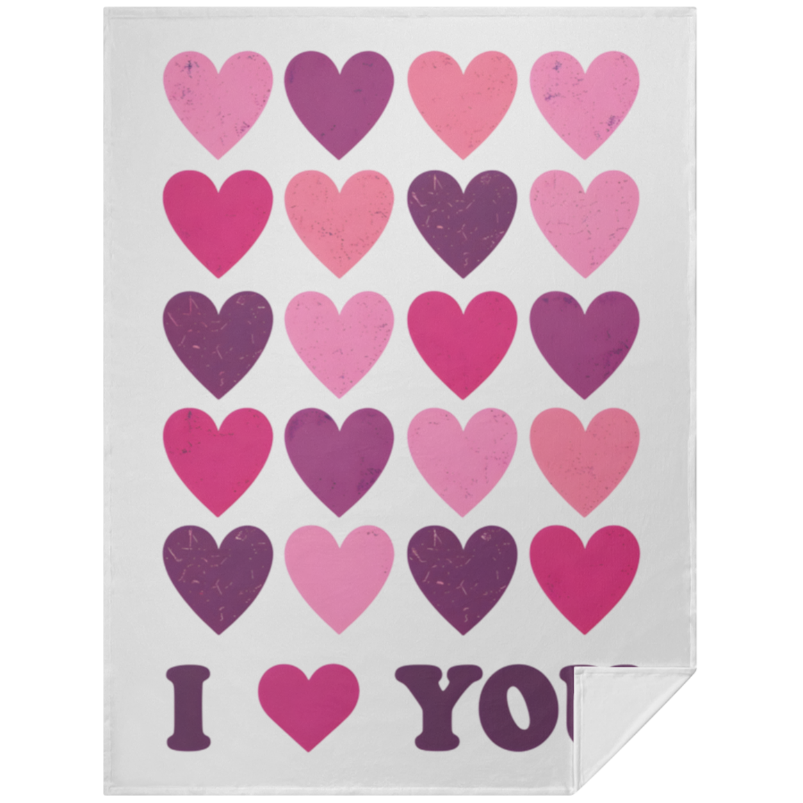 Heart Grid I Love You Blanket