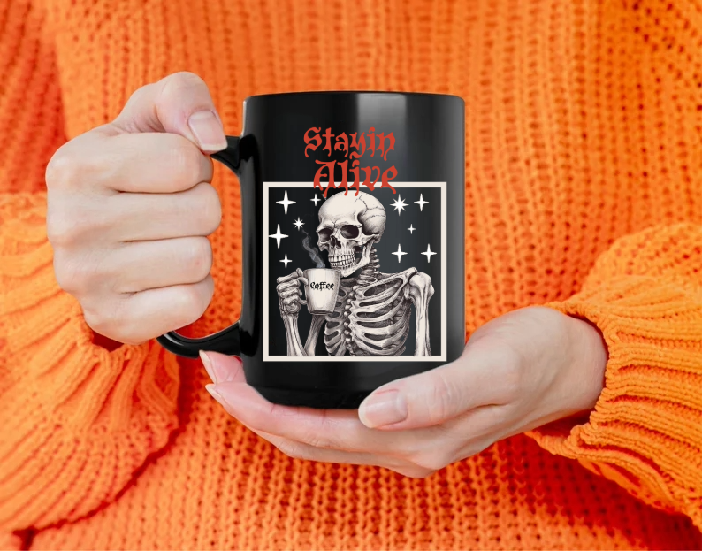 Coffee skeleton mug
