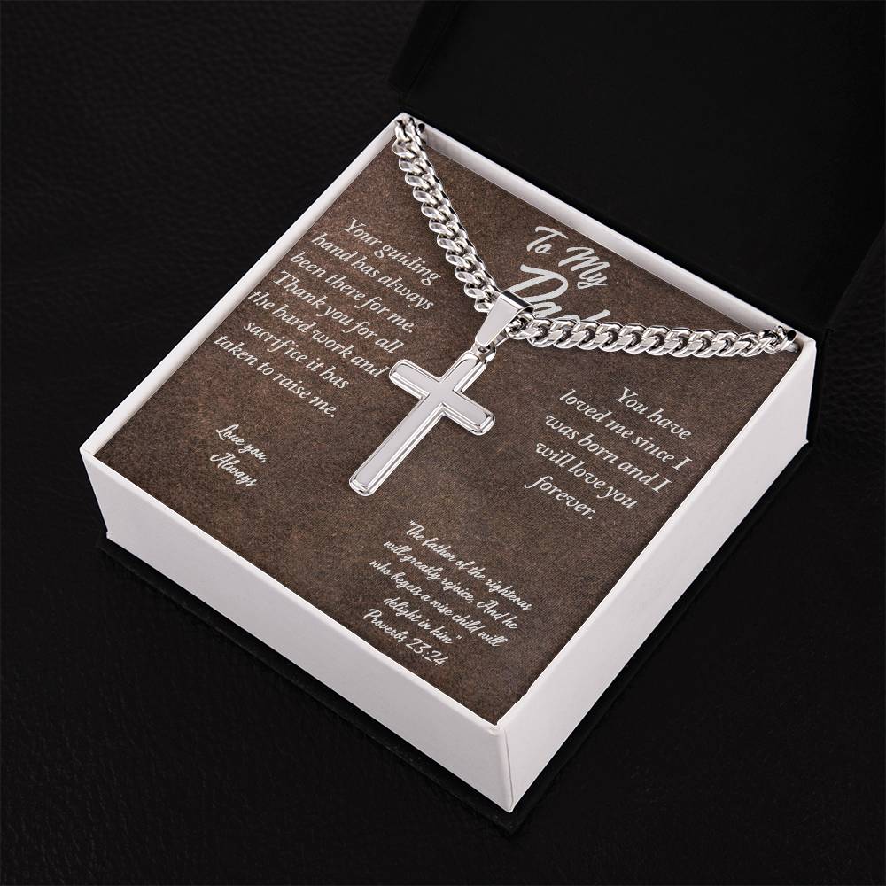 Cuban Chain Cross Proverbs 23