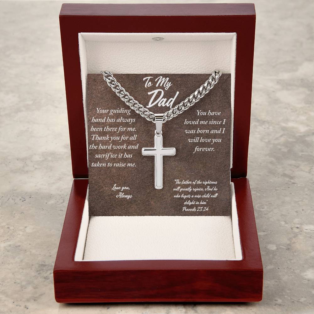Cuban Chain Cross Proverbs 23