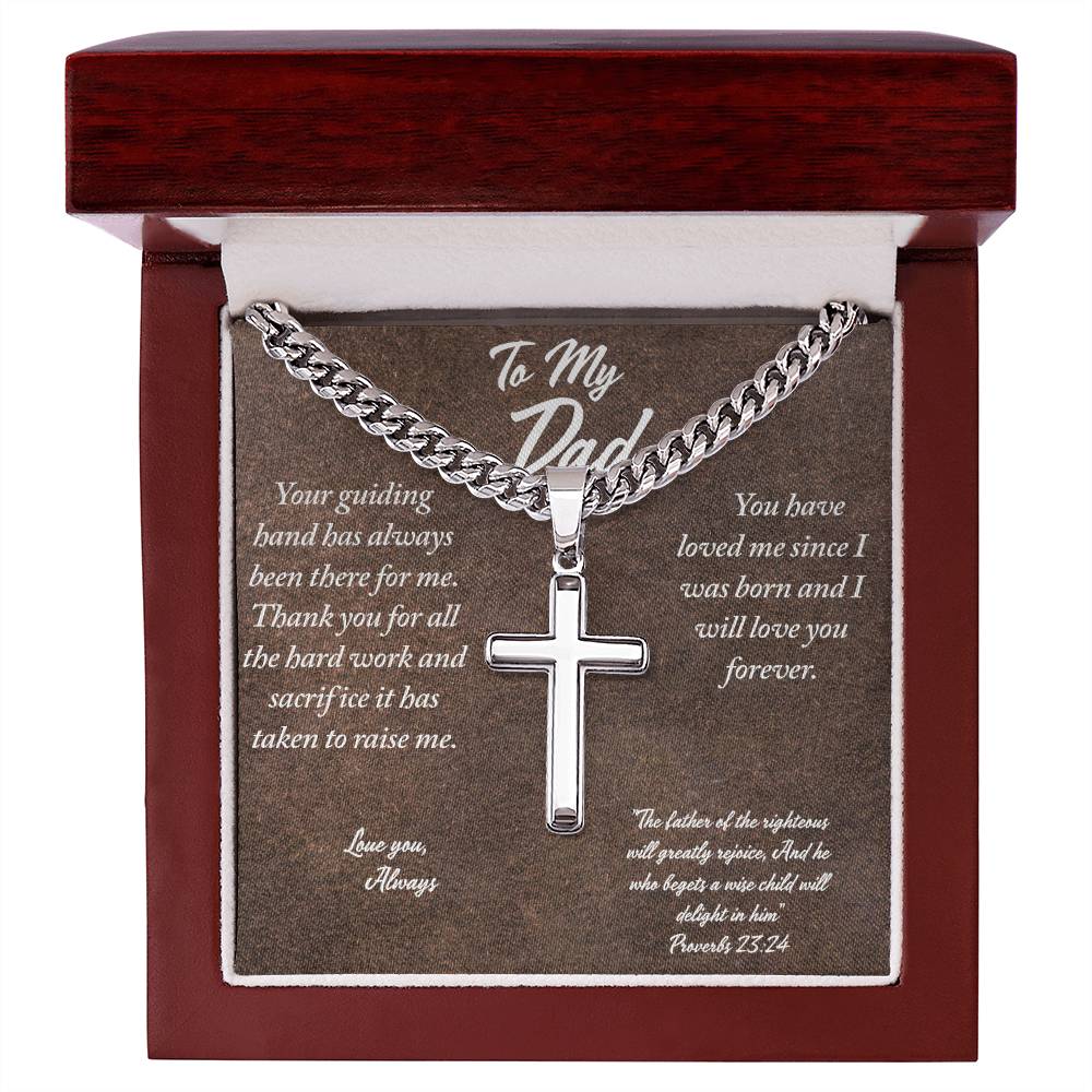 Cuban Chain Cross Proverbs 23
