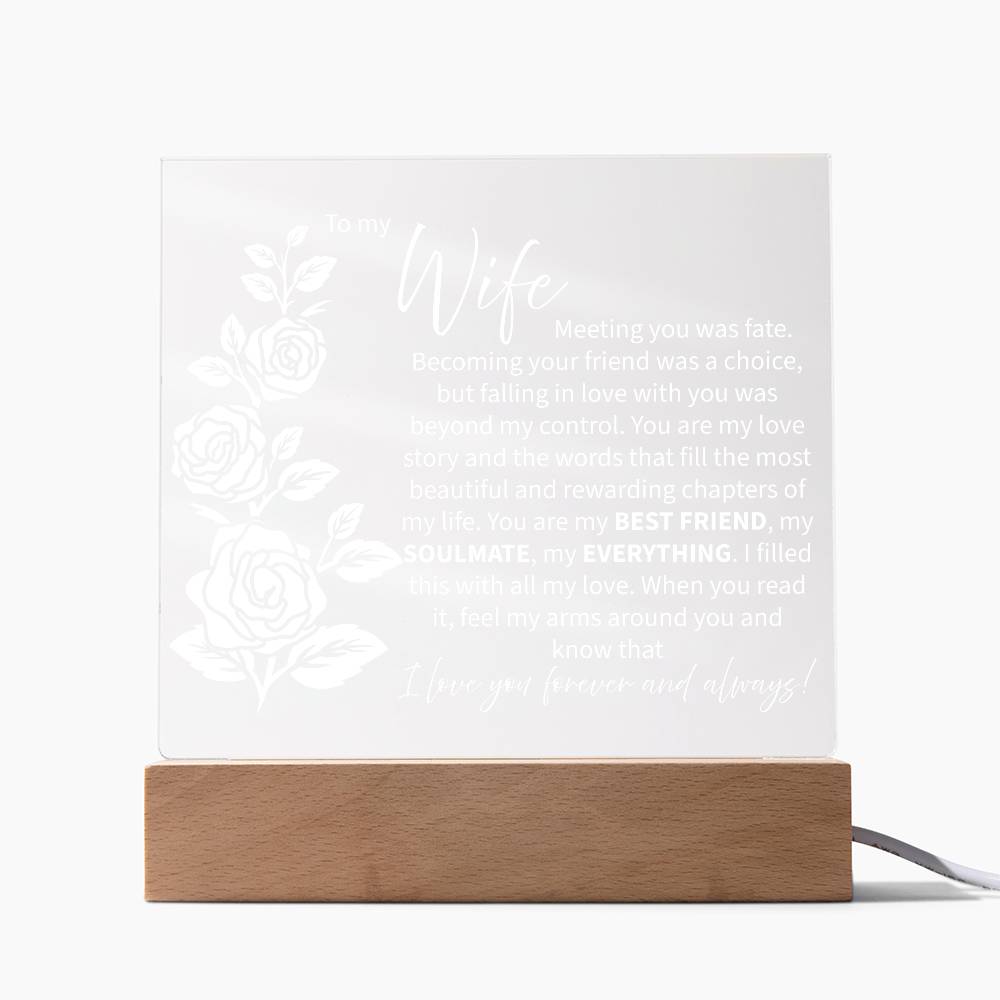 To My Wife LED Acrylic