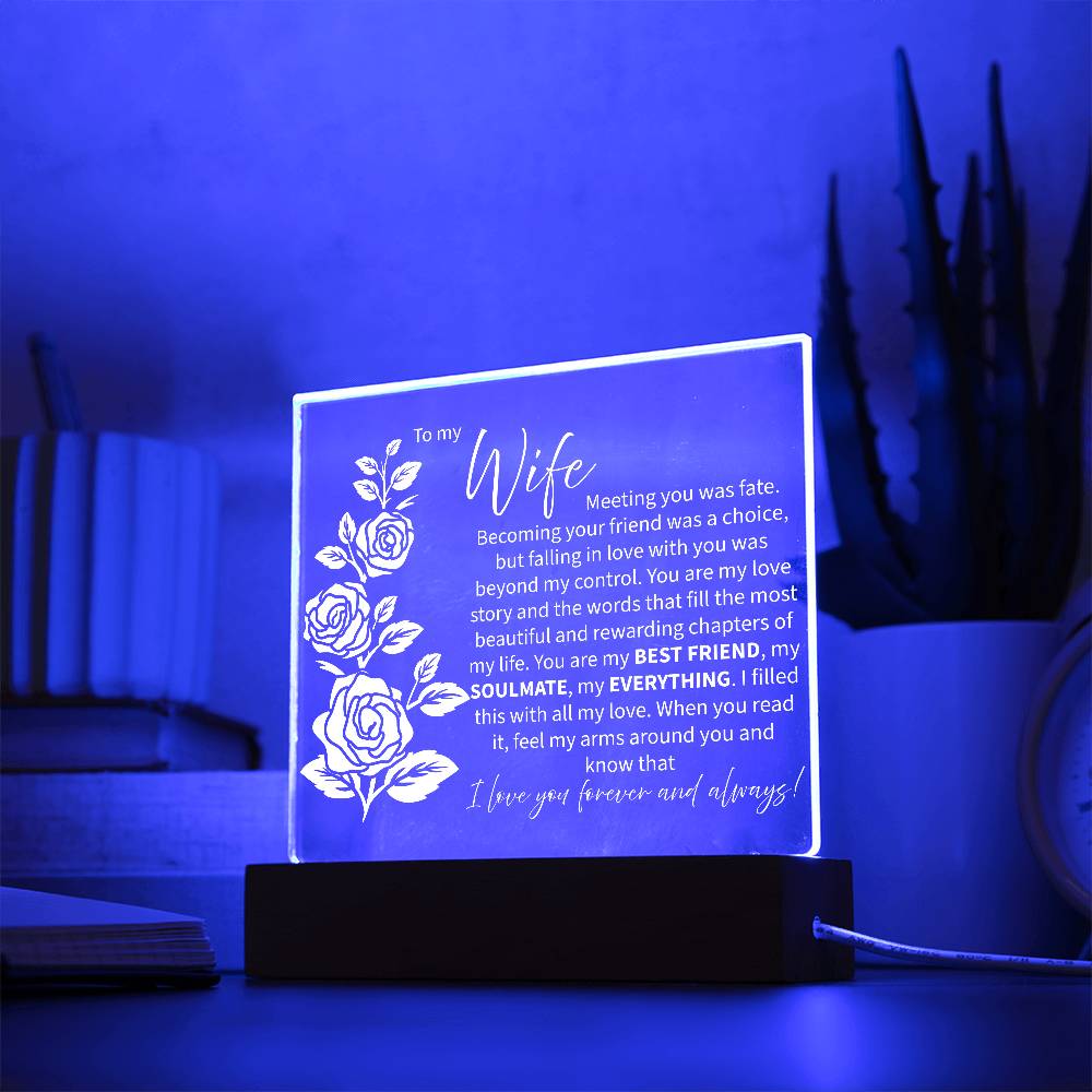 To My Wife LED Acrylic