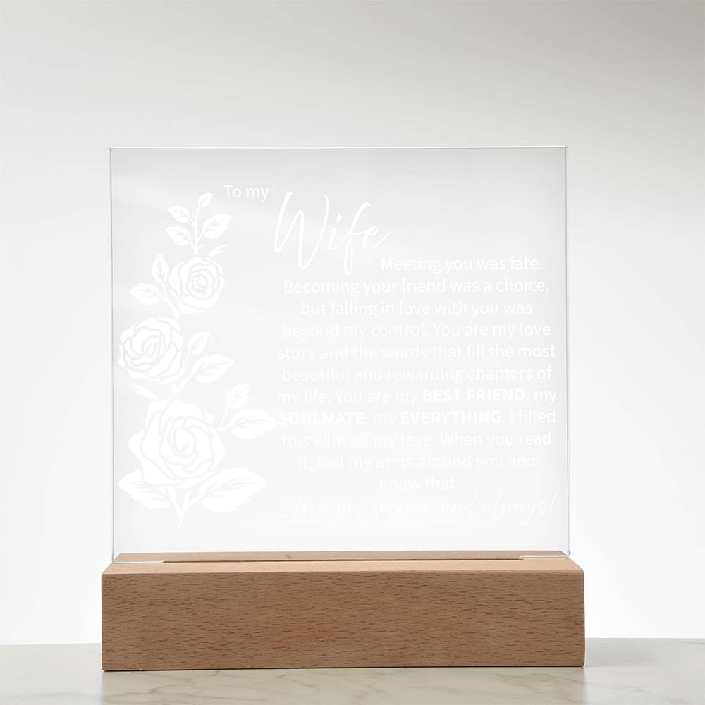 To My Wife LED Acrylic