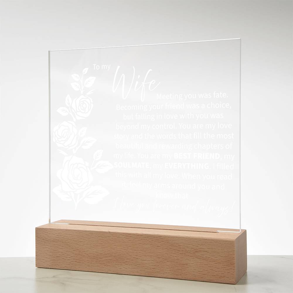 To My Wife LED Acrylic