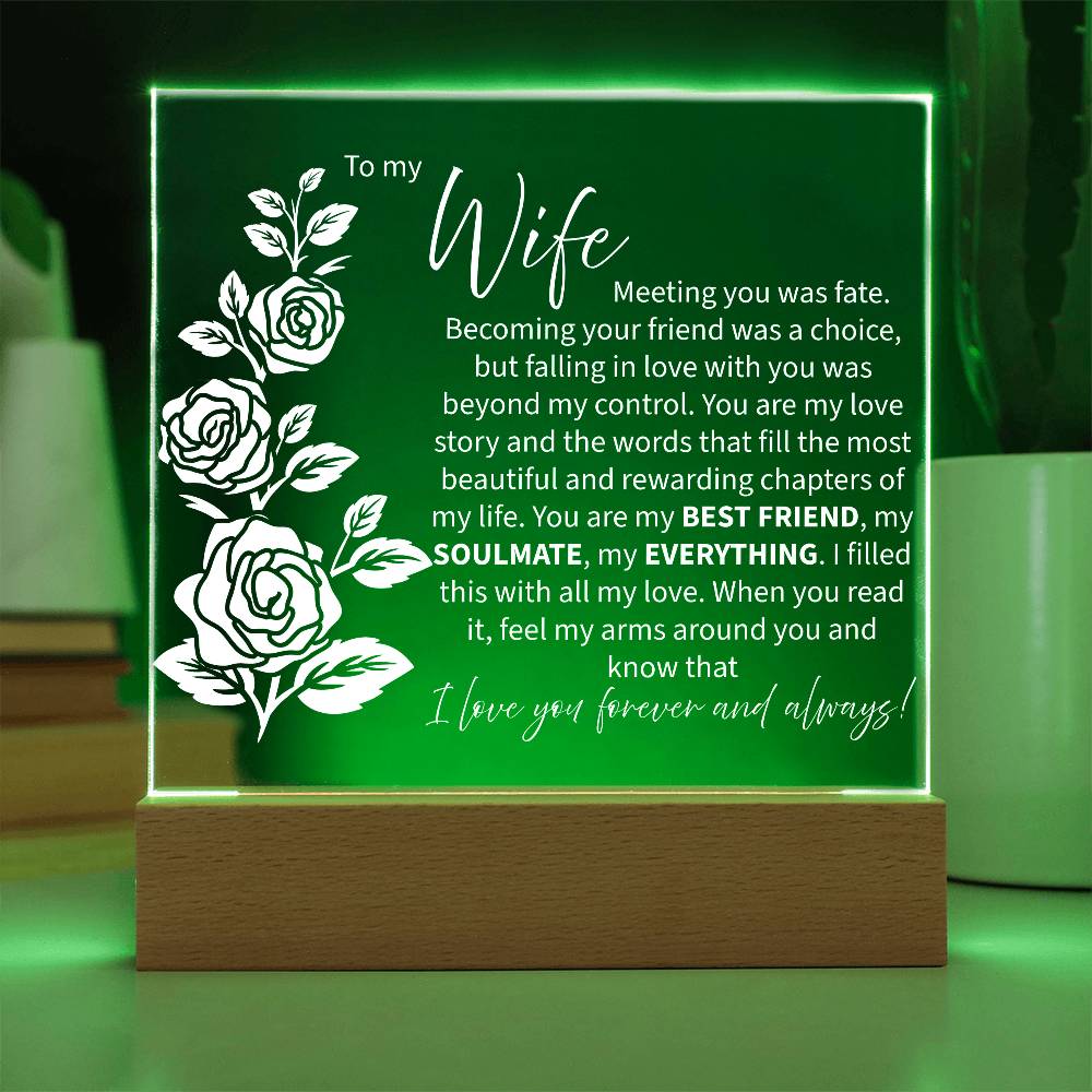 To My Wife LED Acrylic