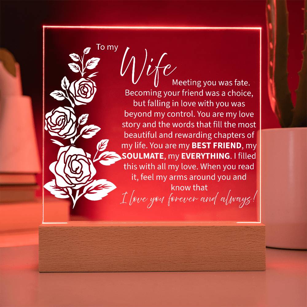 To My Wife LED Acrylic