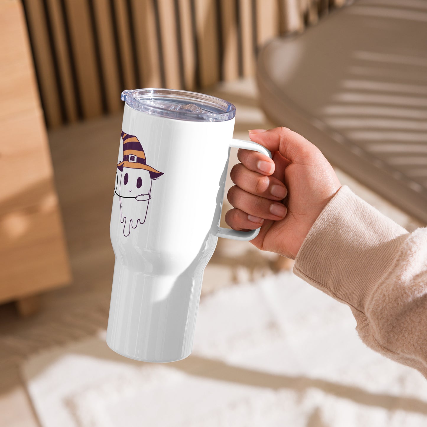Ghost and Pet Bat Travel mug