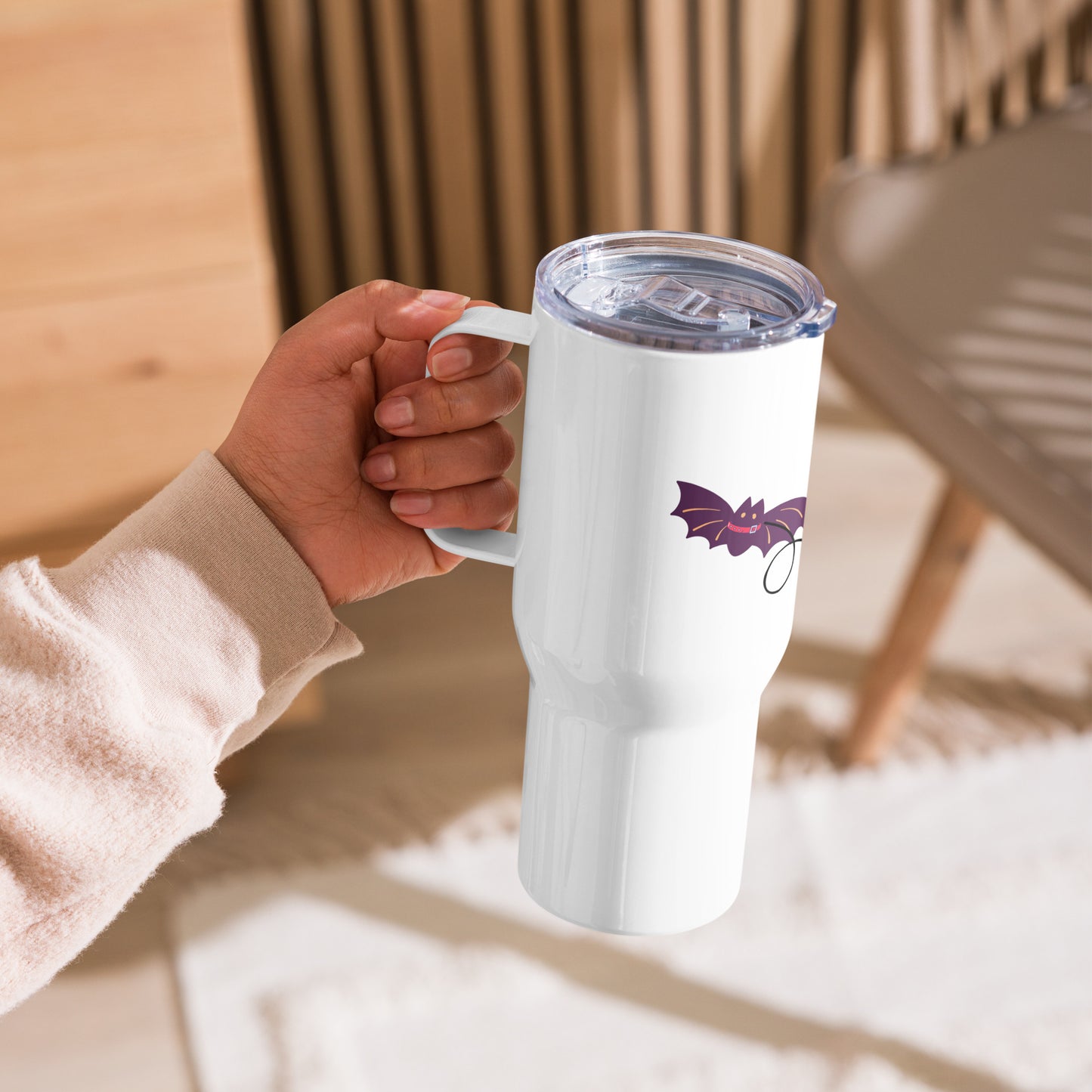 Ghost and Pet Bat Travel mug