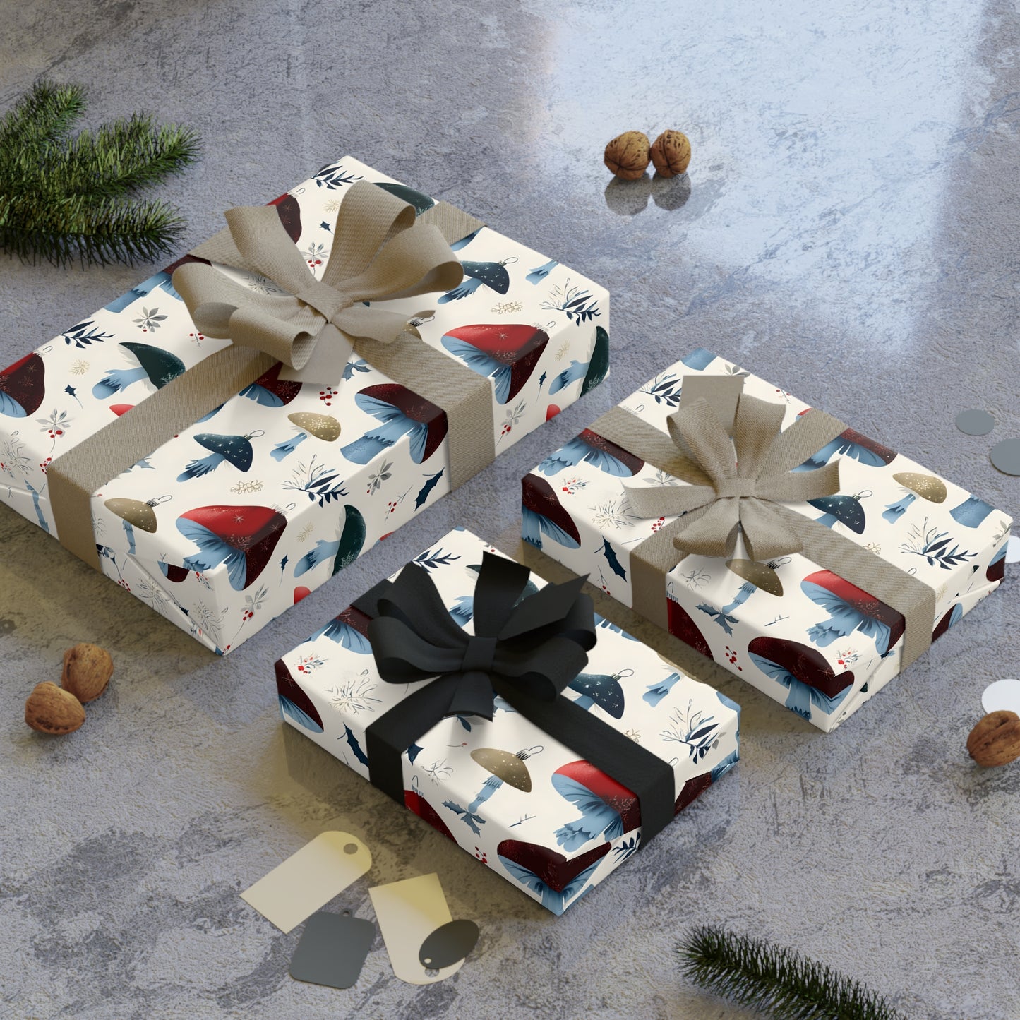 Christmas Forest Mushrooms