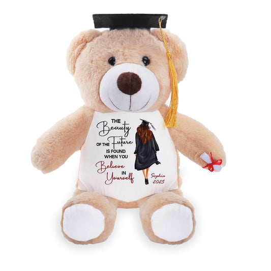 Personalized 1 Piece Graduation Stuffed Bear Belly Print