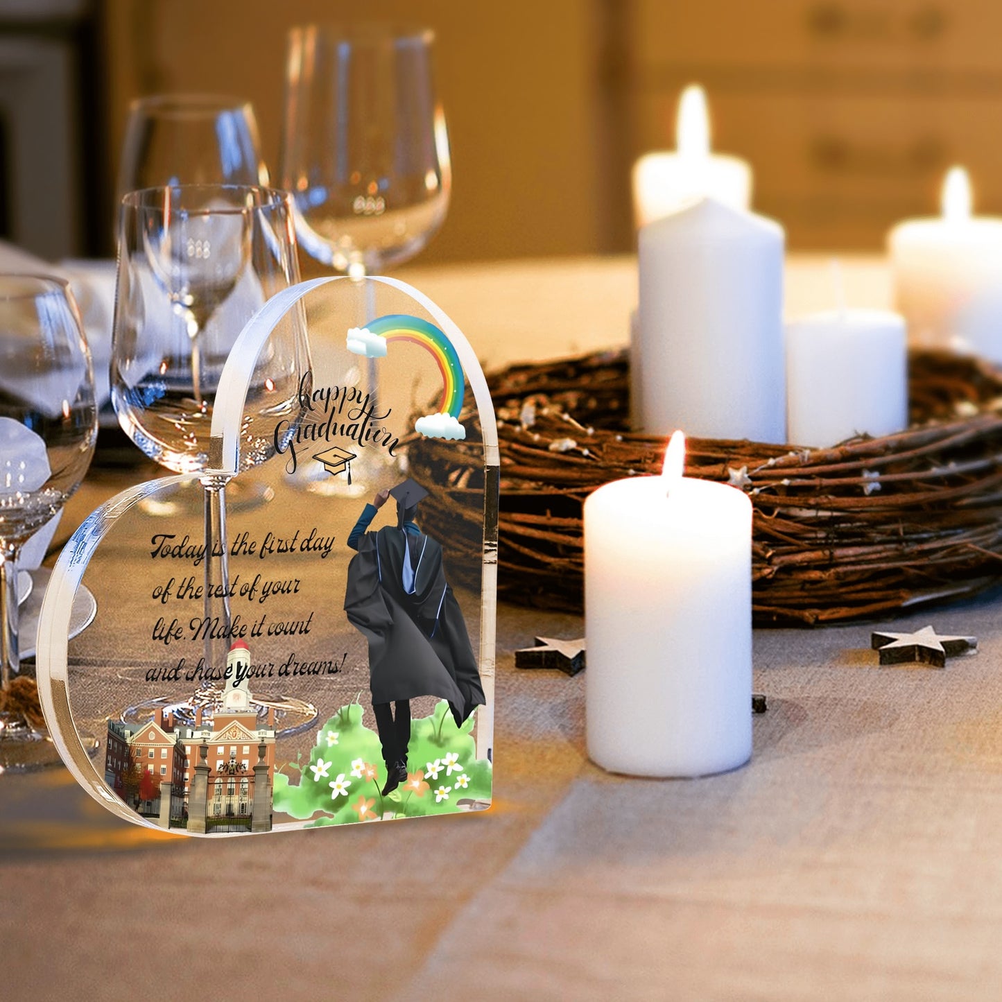 Heart Shaped Graduation Plaque