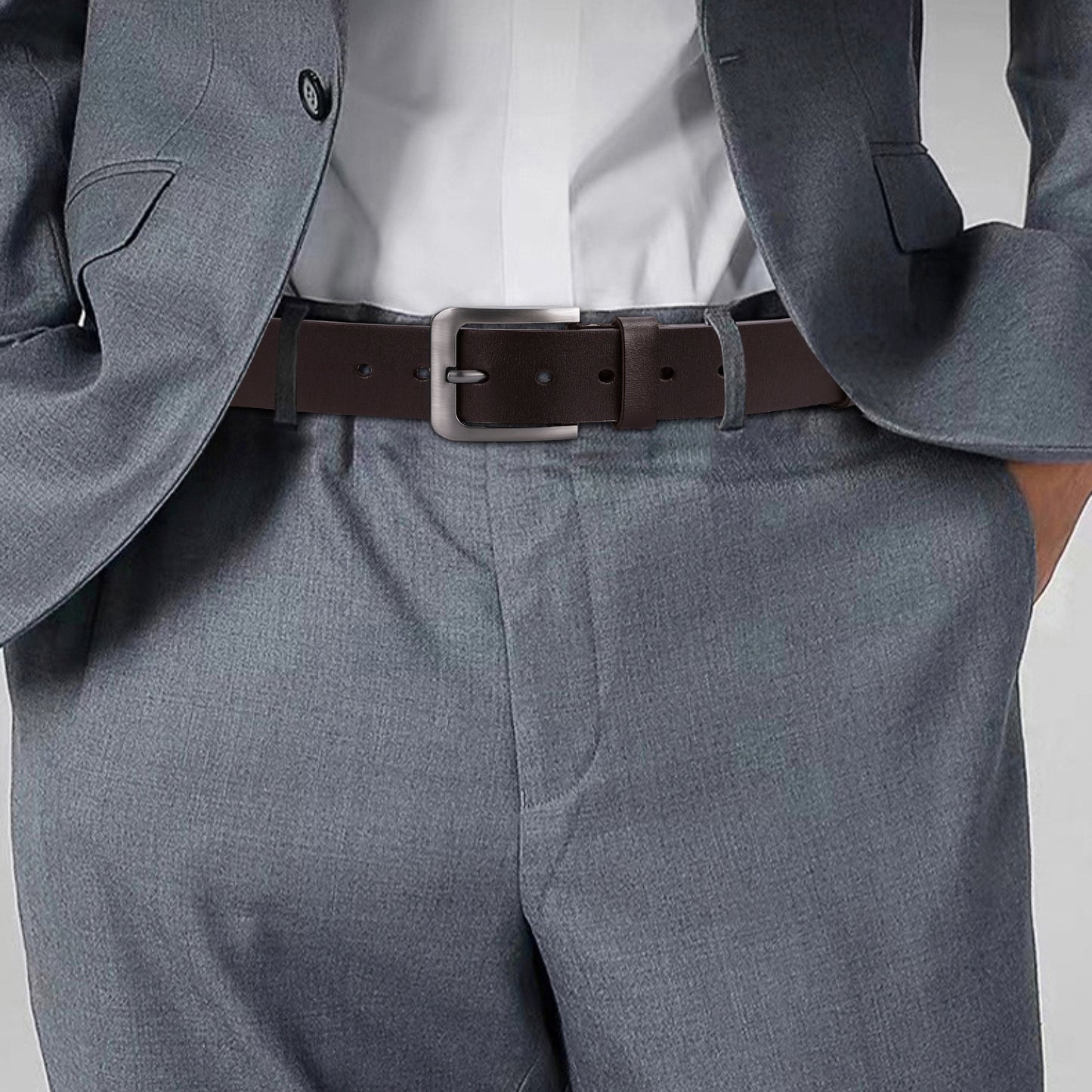 World's Best Grandpa Engraved Leather Brown Belt