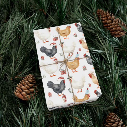 Christmas Chicken Gift Wrap Papers