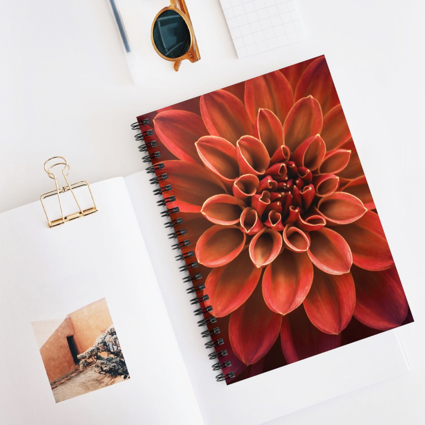 Flower Spiral Notebook - Ruled Line