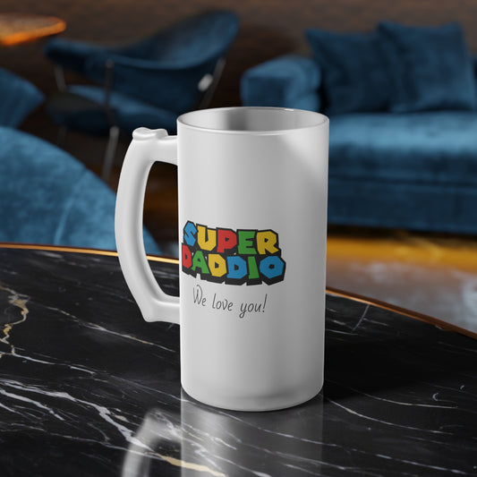 Super Daddio Frosted Glass Beer Mug