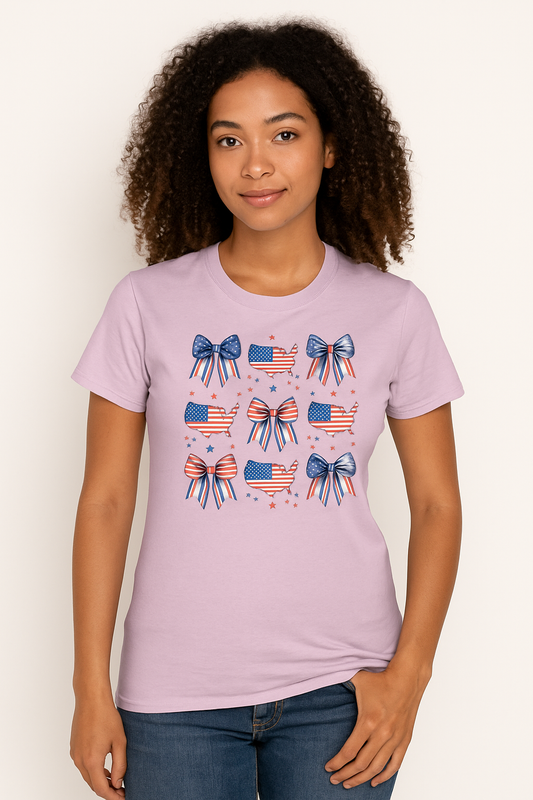 Women's Patriotic Watercolor Bows