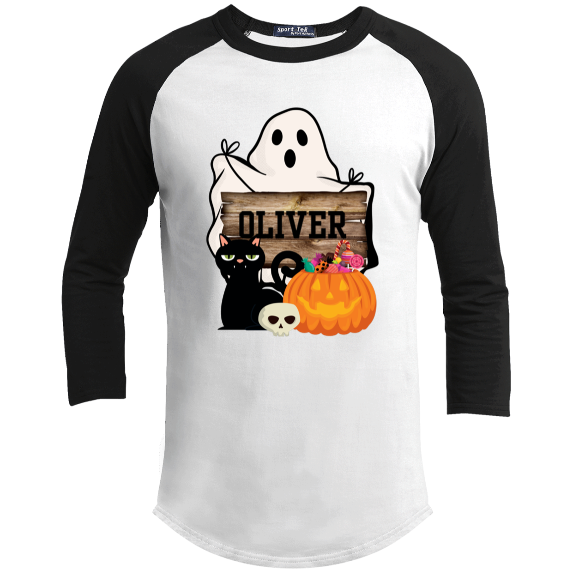 Personalized Halloween Raglan T-shirt