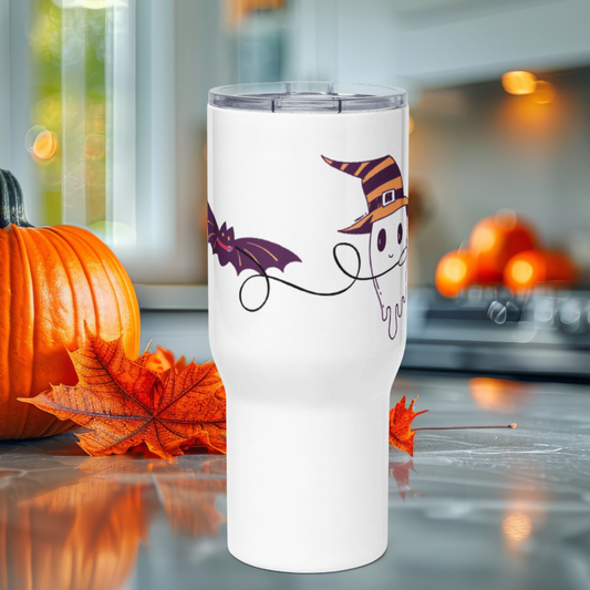 Ghost and Pet Bat Travel mug